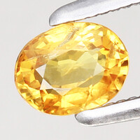 0.41ct 4.9x3.8mm Kezeletlen Narancs(sárga) Zafír, Gyönyörű Ragyogó Drágakő