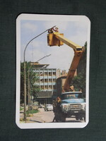 Kártyanaptár,DÉDÁSZ áramszolgáltató,Pécs,ZIL emelőkosaras teherautó,1987, (2)