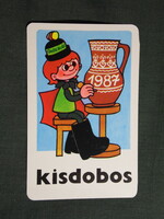 Kártyanaptár,Kisdobos ifjúsági magazin, újság, grafikai rajzos,1987, (2)
