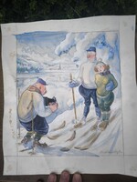 Karikatúra akvarell