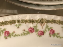 PORCELÁN TÁLALÓ KÉSZLET - 13 db - SZÁMOZOTT - ANTIK - OSZTRÁK - RÓZSÁS - HIBÁTLAN
