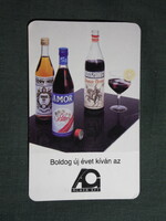 Kártyanaptár,Hosszúhegyi,Corvinus,Ámor vermut,likőr,Ágker Kft.,1987, (2)