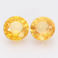 0.67ct 4.1mm Kezeletlen Narancs Zafír Pár, Csodálatosan Ragyogó Ékkövek