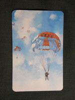 Kártyanaptár,MHSZ,Ejtőernyős,1987, (2)