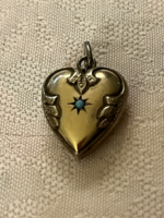 Antik türkiz köves szív medál