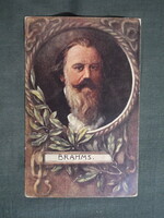 Képeslap,híres emberek, V. Franke festmény,Johannes Brahms zeneszerző,1915-
