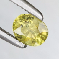 0.37ct 4.2x3.4mm Kezeletlen Sárga Zafír, Káprázatosan Ragyogó Drágakő