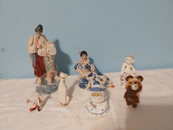 7 DB OROSZ PORCELÁN NAGY,KÖZEPES,KIS MÉRETŰ HIBÁTLAN EGYBEN KEDVEZŐ ÁRON VIHETŐ