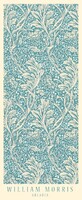William Morris művészeti plakát arts&crafts tapéta textil minta Arcadia levél növény kék 45x110cm