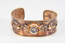 Silver Bracelet Millefiori and Putto