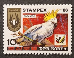 1986. Észak Korea - Madár-Kakadu-önálló érték ** 4,2 €  (565.)