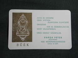 Kártyanaptár,Varga Péter órásmester,Mosonmagyaróvár,1987, (2)