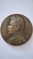 Ritka! Berán Lajos (1882-1943) 1911. "Dr. Szendrei János  Embertani Társulat  bronz  plakett  7 cm