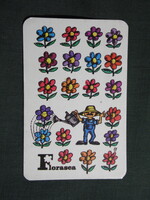 Kártyanaptár,Florasca virágföld,Győr Sopron talajerő gazdálkodási vállalat,grafikai,1987, (2)