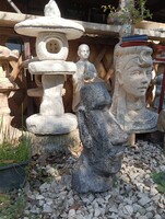 Egzotikus Kerti kő szobor Minimál kertépítő elem  Moai Husvét szigeti Fej  40cm