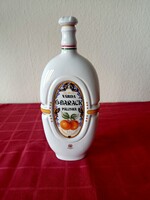 Hollóházi porcelán ó-barack pálinkás kulacs dugóval