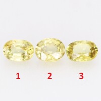 (3) 0.31ct 4.9x3.4mm Kezeletlen Sárga Zafír, Csodálatosan Gyönyörű Drágakő