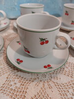 Cseresznyés porcelán kávés csészék