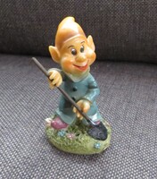 Régi kerámia kerti törpe figura 9 cm