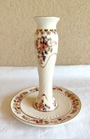 Zsolnay virág motívumos porcelán gyertyatartó