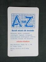 Kártyanaptár,Erdős László A-Z használt műszaki kereskedés,Pécs,1988  (2)