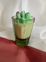 Szója illatgyertya zöld pozsgással