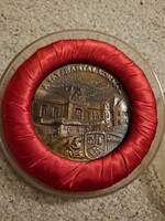 "75 éves a Tatabányai kórház", bronz plakett, eredeti dobozában