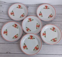 Zsolnay porcelán mikulásvirágos süteményes tányérok!