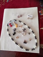 Bizsu / divat ékszer csomag gyöngy nyaklánc és fülbevalók egyben