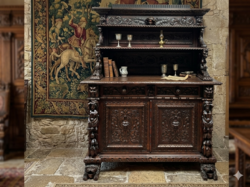 Monumentális Neoreneszánsz Faragott Tálaló