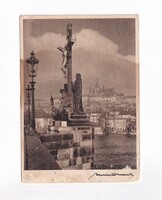 HV:21 Húsvéti vallásos képeslap "POSTATISZTA" Antik viseletes ázott lap!