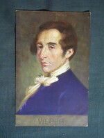 Képeslap,híres emberek,Carl Maria von Weber zeneszerző,1915-