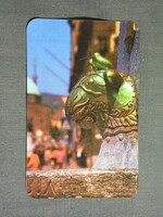 Kártyanaptár,Pécs,PÉTÁV távfűtő vállalat,Zsolnay kút,1988  (2)