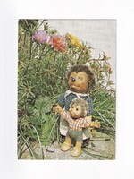 HÚ:23/B Húsvéti képeslap "BÁBOS" Mecki Süni  Szétnyitható