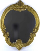 1Z458 Régi aranyozott keretes barokk fali tükör 57 x 44 cm