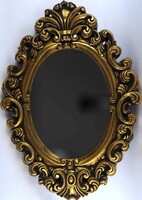 1Z459 Antik hatású modern ovális falitükör florentin szerű keretben 75 x 53.5 cm