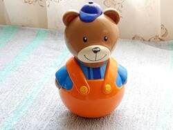 Műanyag Smoby maci figura keljfeljancsi játek vintage kelj fel jancsi csilingel 17cm - video van