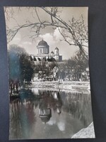 Régi képeslap - Esztergom Kisduna-ág a Főszékesegyházzal