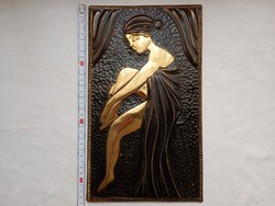 Falikép fém dombornyomás Balerina USSR Kárpátaljai Területi Helyi Ipari Igazgatóság - retro 1978