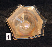 #1 Eredeti, muranói üveg kínáló tál, asztalközép - irizáló gyöngyházfénnyel (30cm)