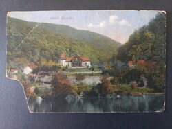 Régi képeslap - Hámori tó a Weidlich villával, színezett képeslap 1900-as évek eleje Orosz Ferenc ki