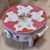 Porcelán ételmelegító platni, antik