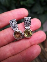 Gyönyörű citrin köves ezüst fülbevaló