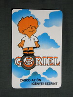 Kártyanaptár,Állami Biztosító,gábriel,grafikai,reklám figura,1988  (2)