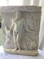 Héraklész, an ancient Greek artifact plaster copy, wall panel