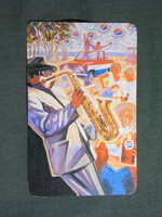 Kártyanaptár,PEPSI üdítőital,Pécs sörgyár,sörfőzde,grafikai,1988  (2)