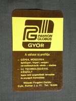 Kártyanaptár,Pannon Globus gépipari termelőeszköz vállalat,Győr,1988  (2)