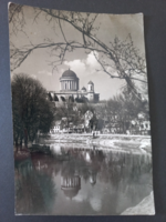 Régi képeslap - Esztergom Kisduna-ág a Főszékesegyházzal