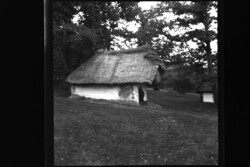 Régi fotónegatív  - Vas megyei Cák község híres műemléki pincesora 1930/40-es évek