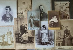 60 db antik kabinetkártya és vizitkártya – 19–20. század, külföldi portrék